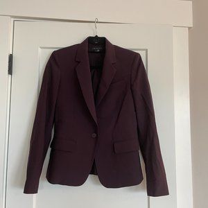 THEORY Wool Suit Jacket Blazer Size 4 (Purple, Eggplant)